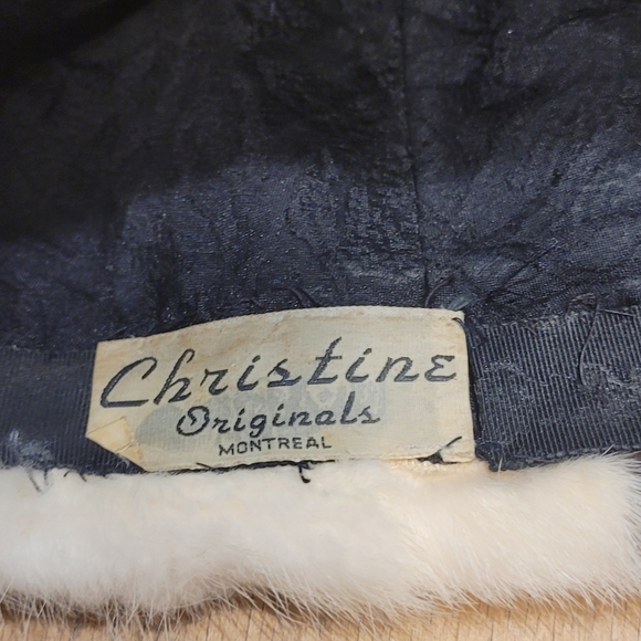 Vintage Christine Originals unisex 50s, 60s  white luxury genuine fur hat - Picture 2 of 7